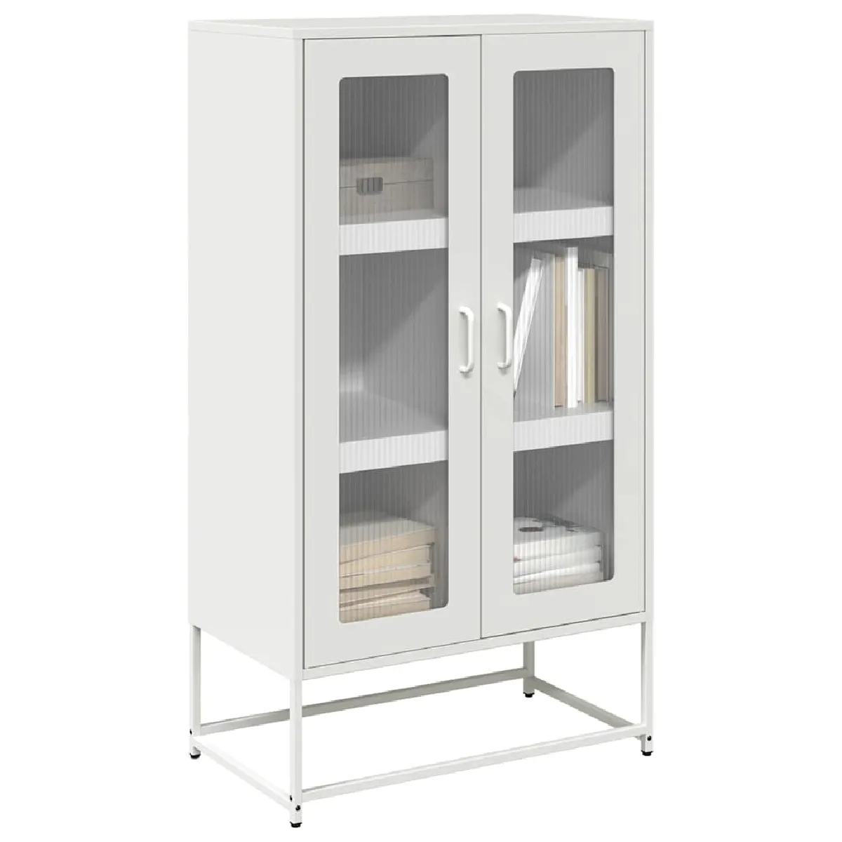 Non Communiqué Blanc Vidaxl Buffet Haut 68X39x123 Cm Acier 853361 - Image 2