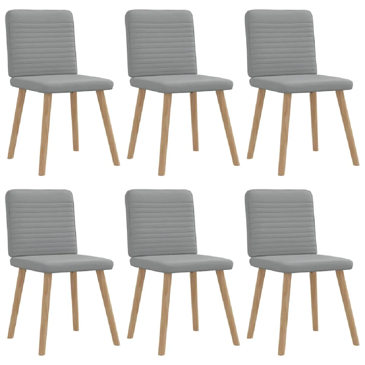 Vidaxl Gris/Clair Chaises À Manger Lot De 6 - Tissu