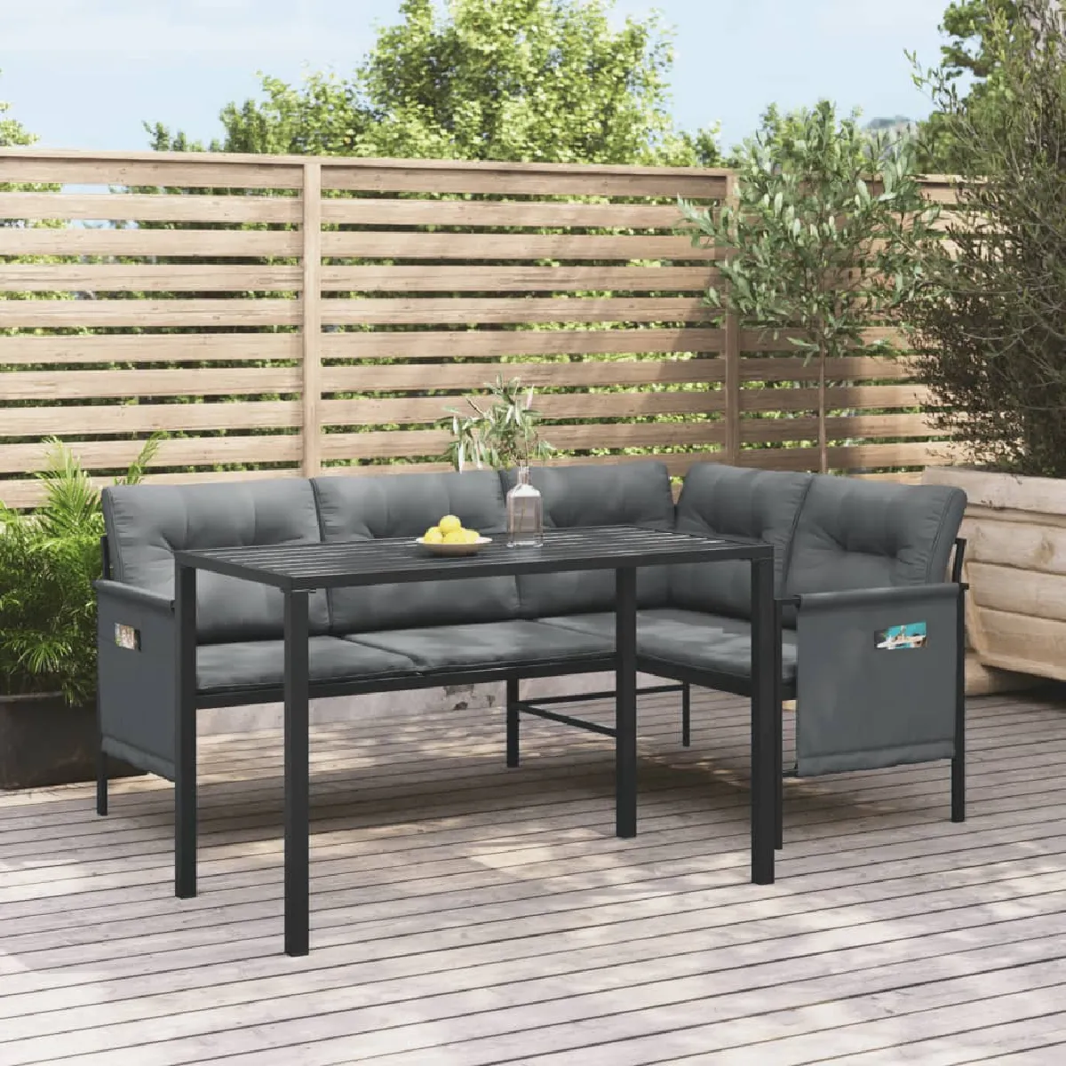 Vidaxl Ensemble à manger jardin 2 pcs acier