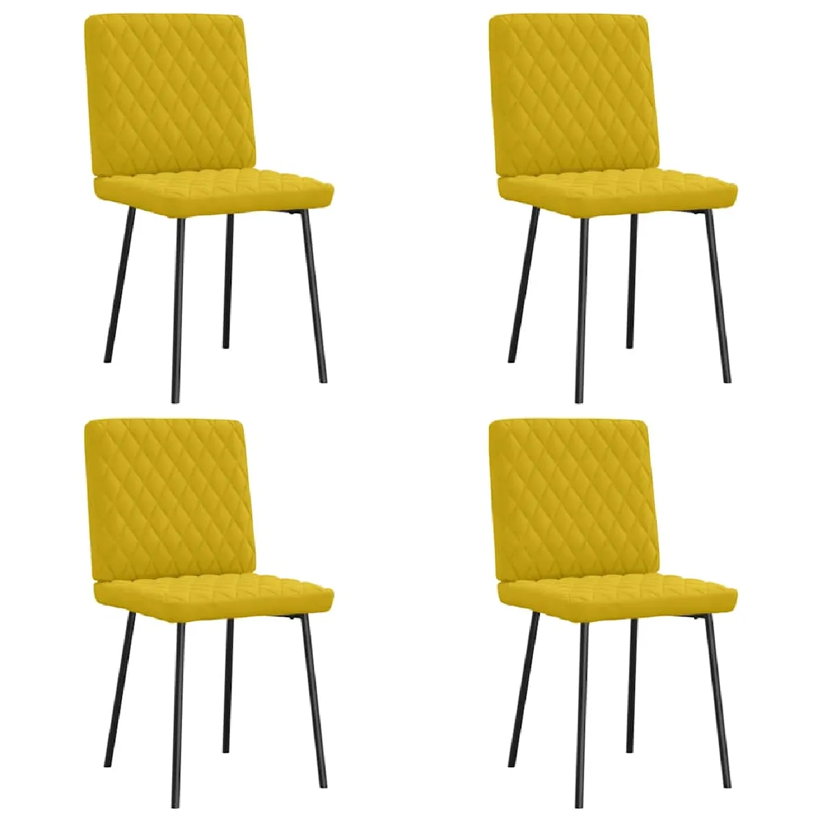 Vidaxl Chaises à Manger Lot de 4 - Jaune Velours