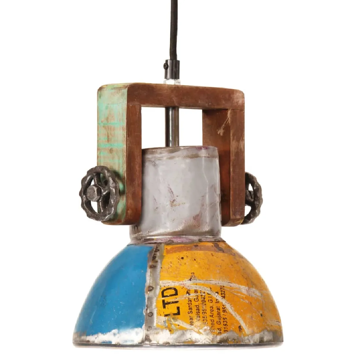 vidaXL Lampe suspendue industrielle 25 W Multicolore Ronde 19 cm E27