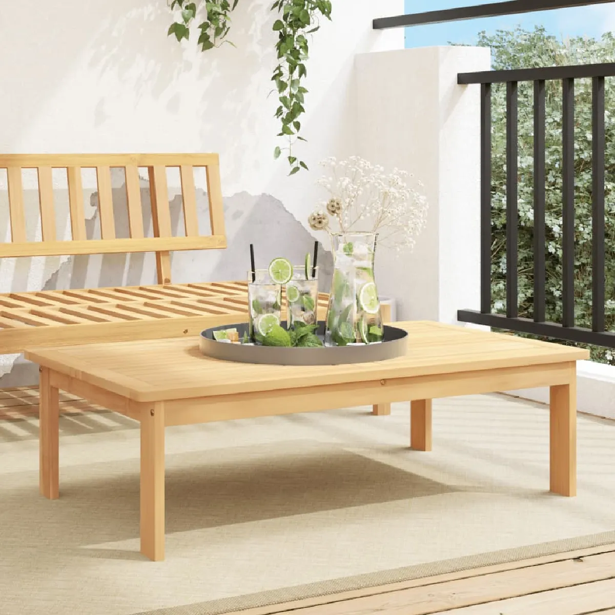 vidaXL Table de jardin 100x60x30 cm bois d'acacia solide table d'extérieur meuble de jardin meuble de patio table de 365851 - vue 1