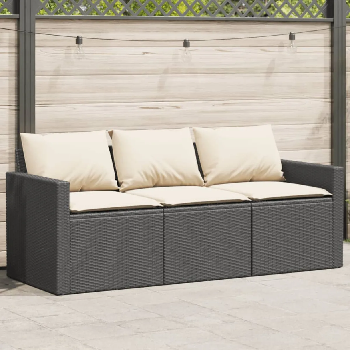 vidaXL Canapé de jardin 3 places aluminium - vue 4