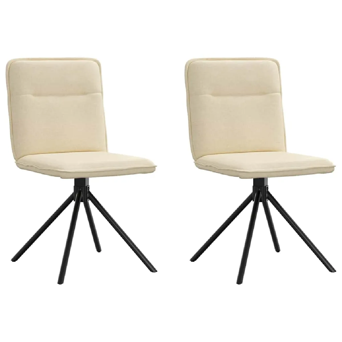 vidaXL Chaises à manger Tissu crème Lot de 6 - vue 2