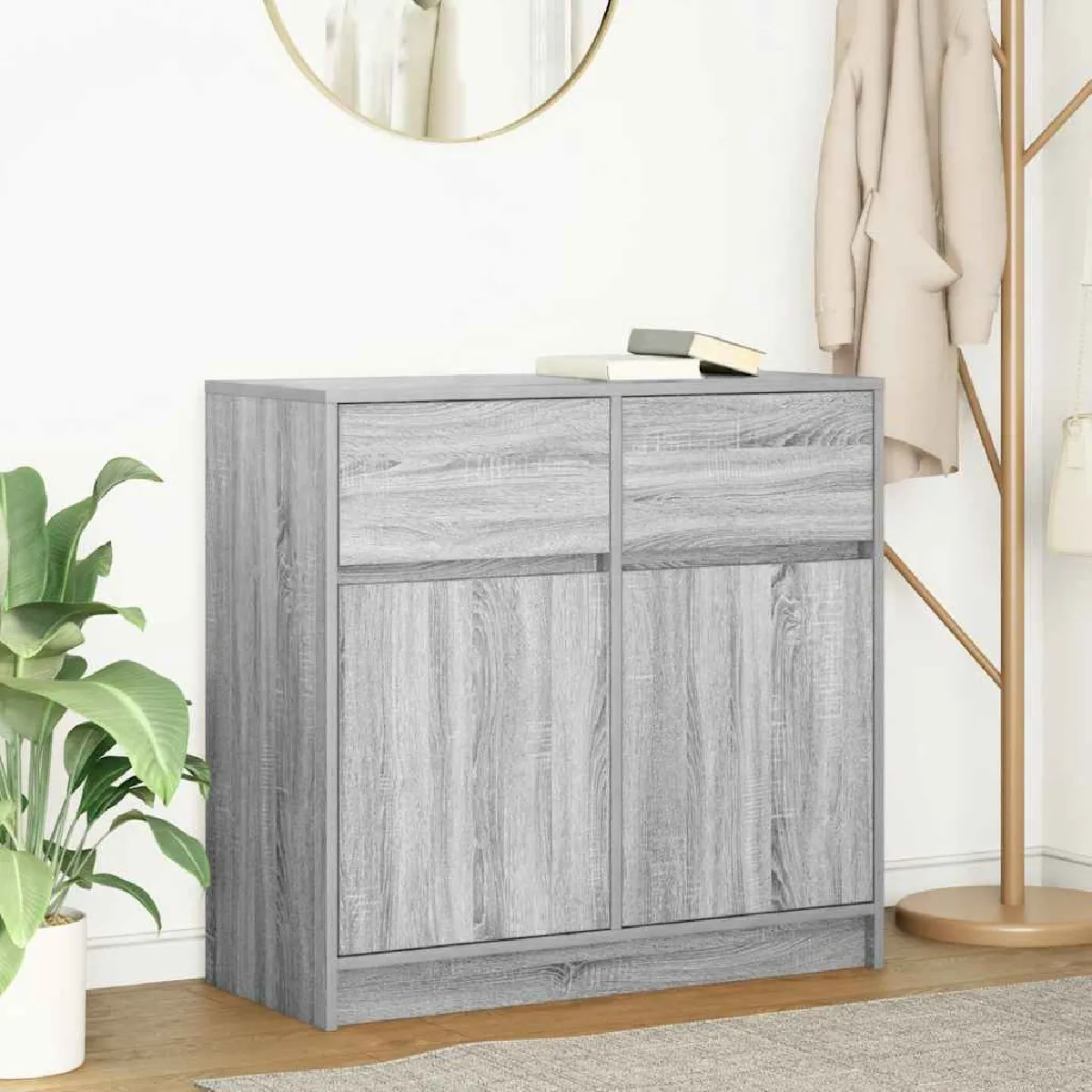 VIDAXL - Buffet - Sonoma - Gris - 80x34x76 cm - Image 3