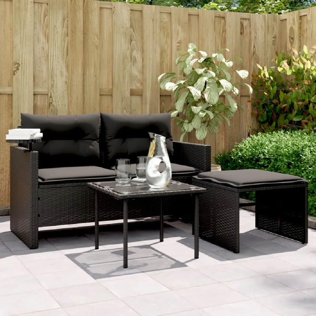 VidaXL Canapé de jardin 3 pièces
