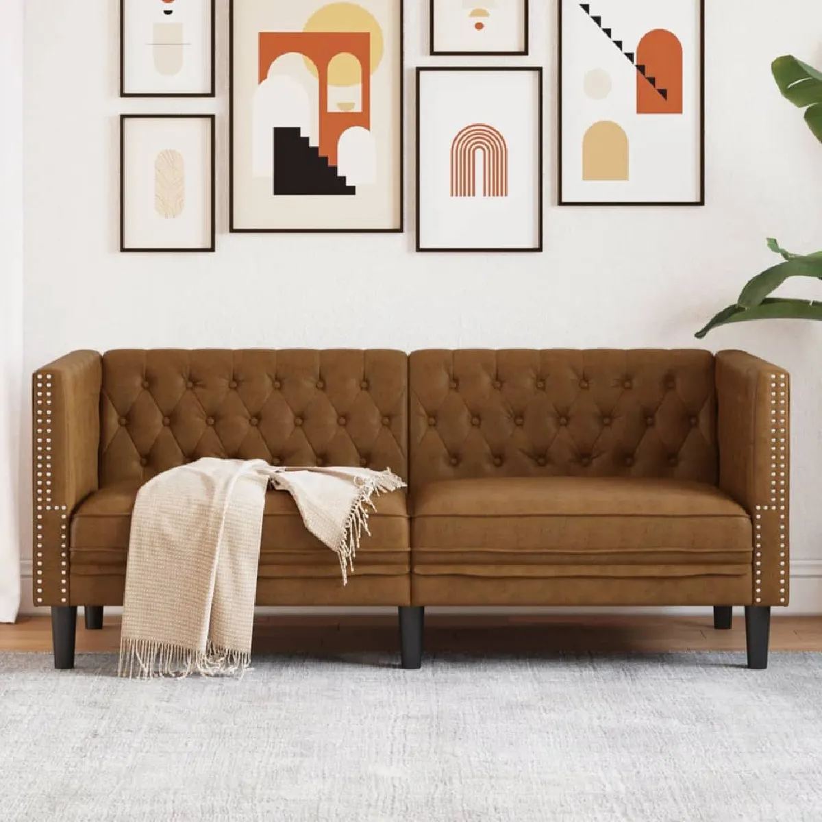 Vidaxl Chesterfield - Marron