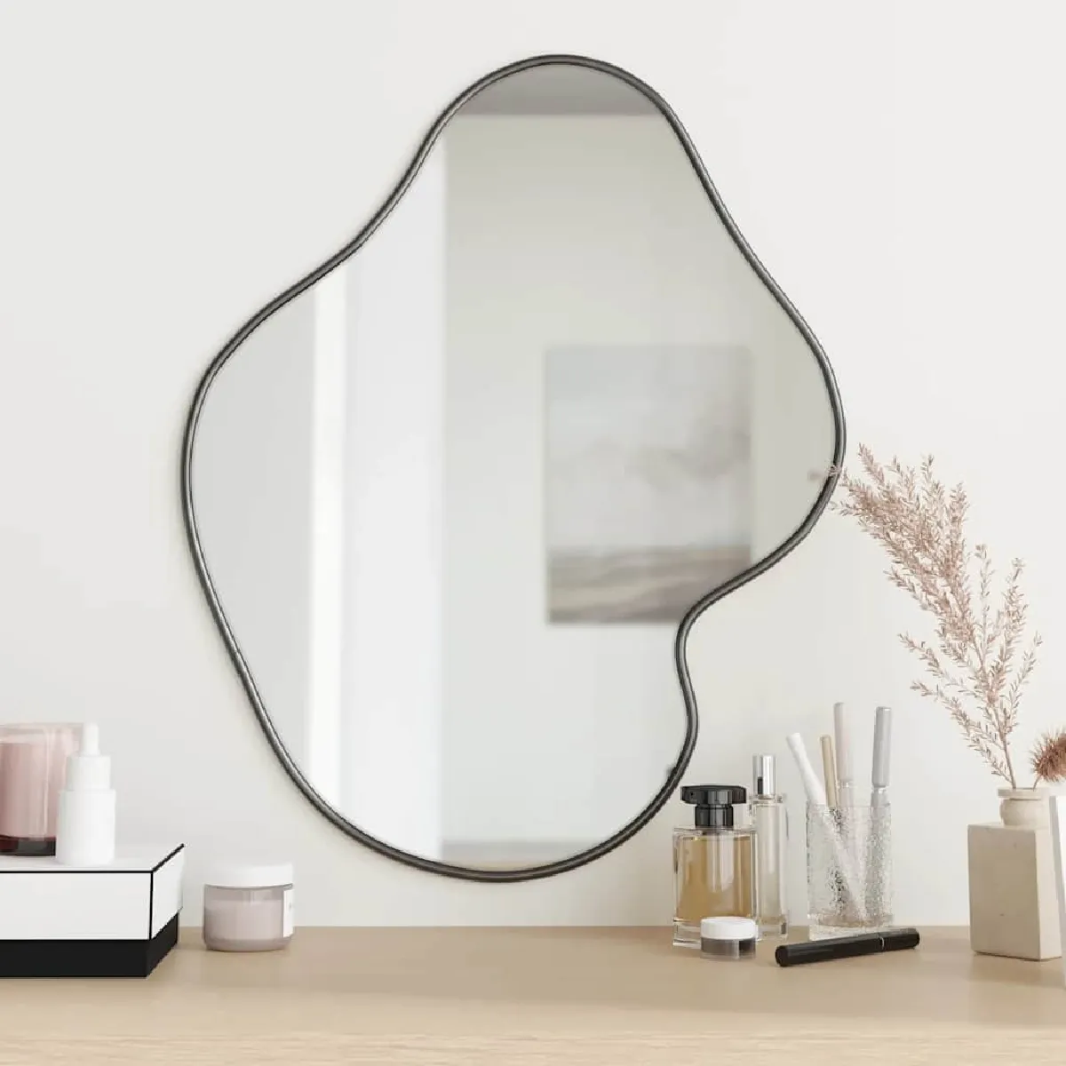 Vidaxl Noir Miroir Mural