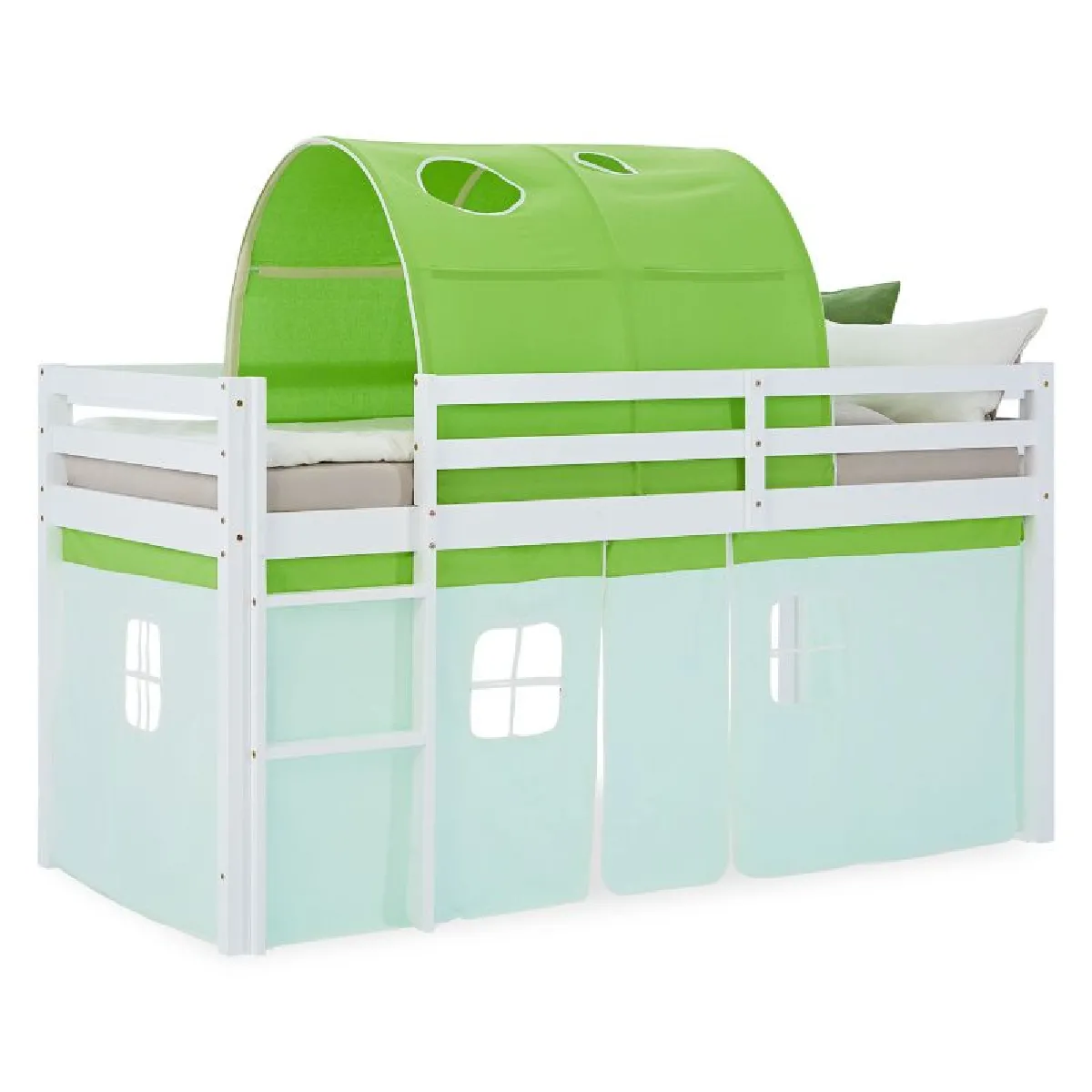 Homestyle4U Lit mi-hauteur 90x200 cm - Vert