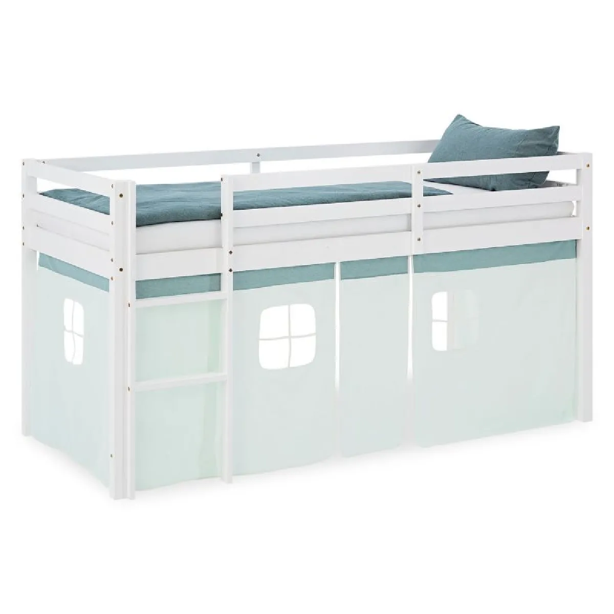 Homestyle4U Lit mi-hauteur 90x200 cm - Vert