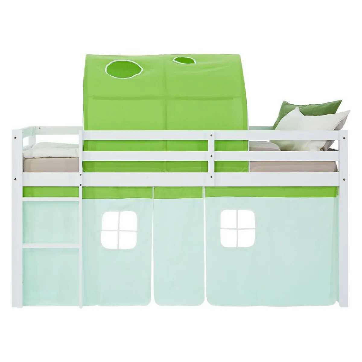 Homestyle4U Lit mi-hauteur 90x200 cm - Vert