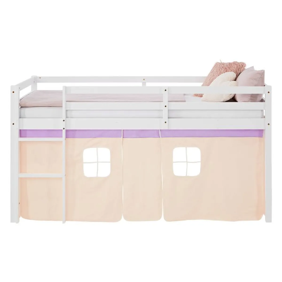 Homestyle4U Lit mi-hauteur 90x200 cm - Violet