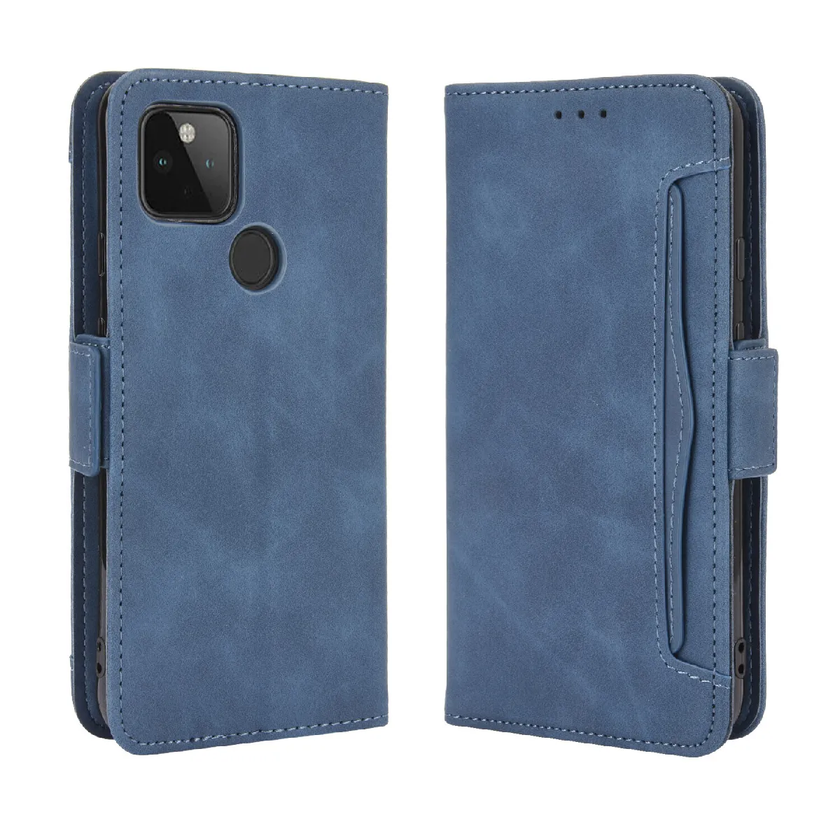 Générique Bleu Étui Portefeuille Avec Porte-Cartes Pour Google Pixel 4A 5G
