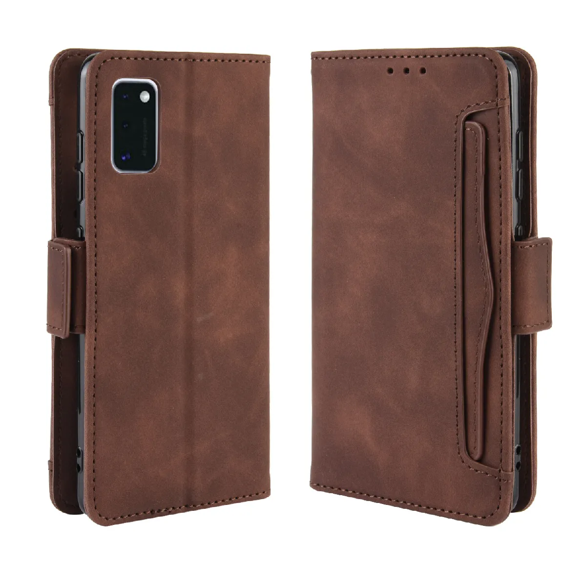 Générique Marron Étui Portefeuille À Fermeture Magnétique Samsung Galaxy A41