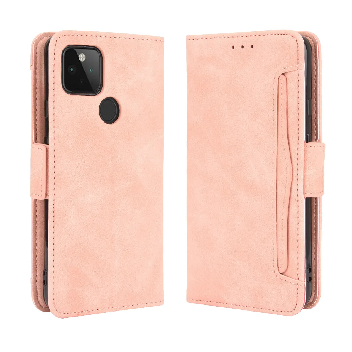 Générique Rose Étui Portefeuille En Similicuir À Fermeture Magnétique Google Pixel 4A 5G
