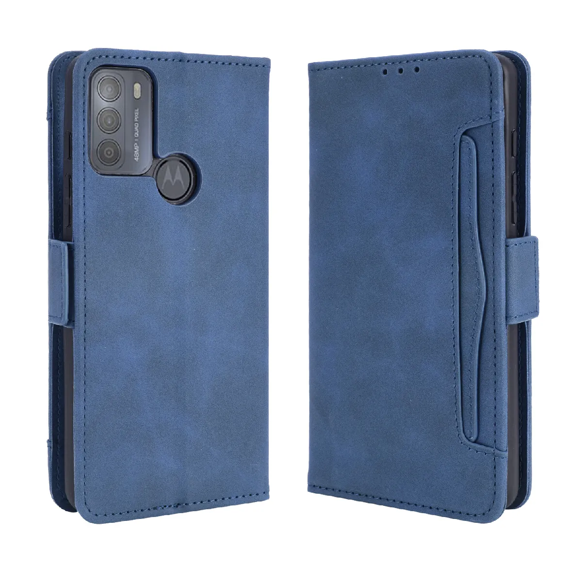 Générique Bleu Étui Portefeuille Motorola Moto G50