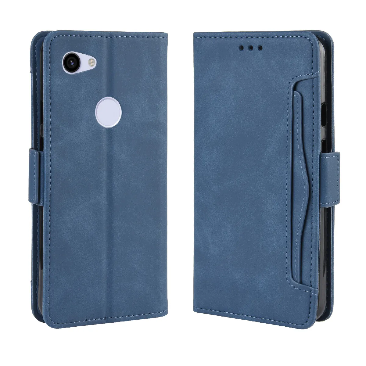 Générique Bleu Étui Portefeuille Google Pixel 3A