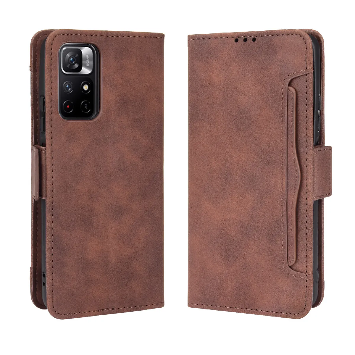 Générique Marron Étui Portefeuille Xiaomi Poco M4 Pro