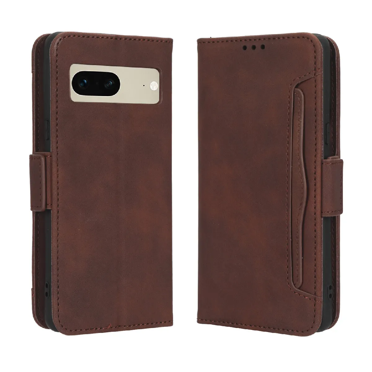 Générique Marron Étui Portefeuille Google Pixel 7 5G