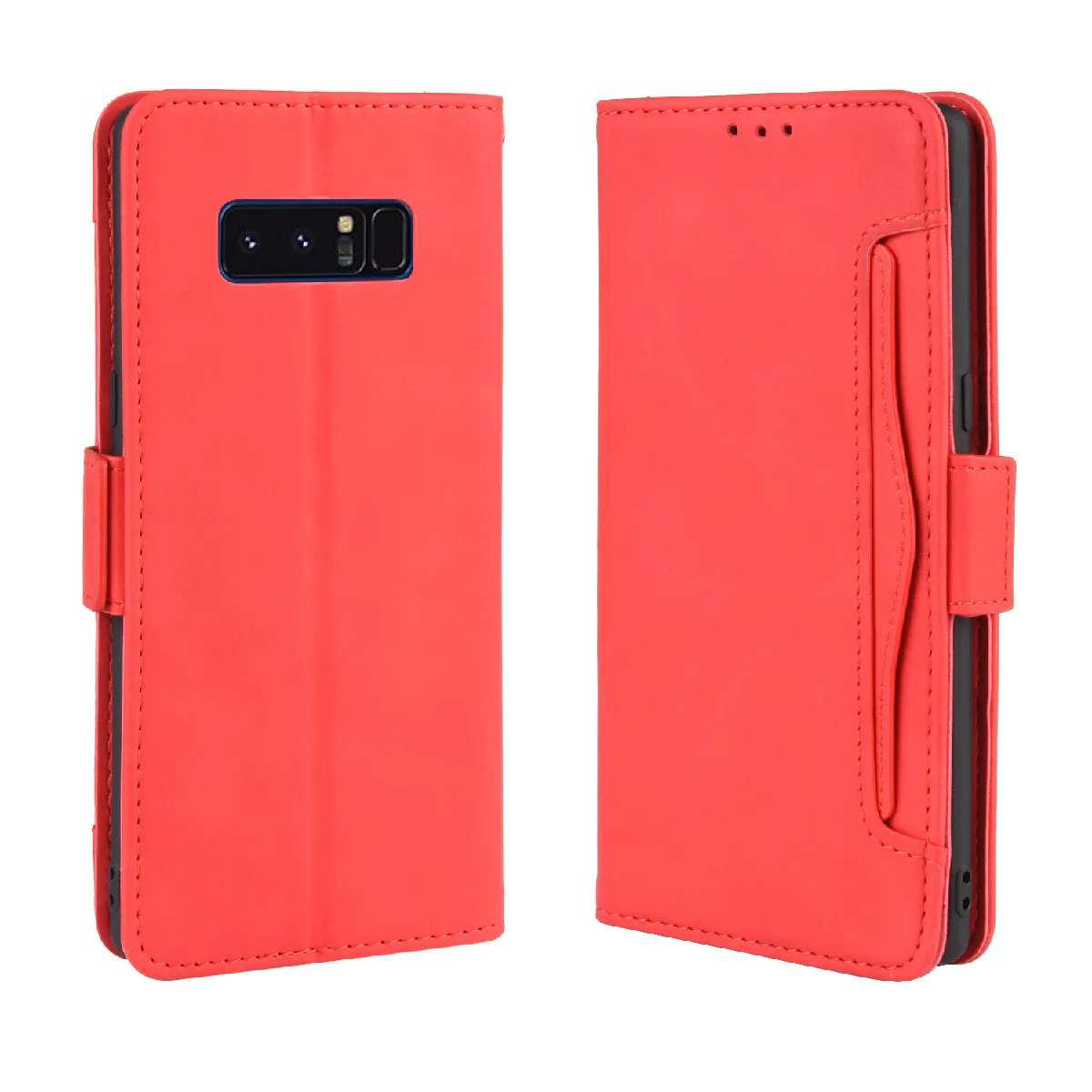 Générique Rouge Coque Portefeuille Avec Porte-Cartes Samsung Galaxy Note 8