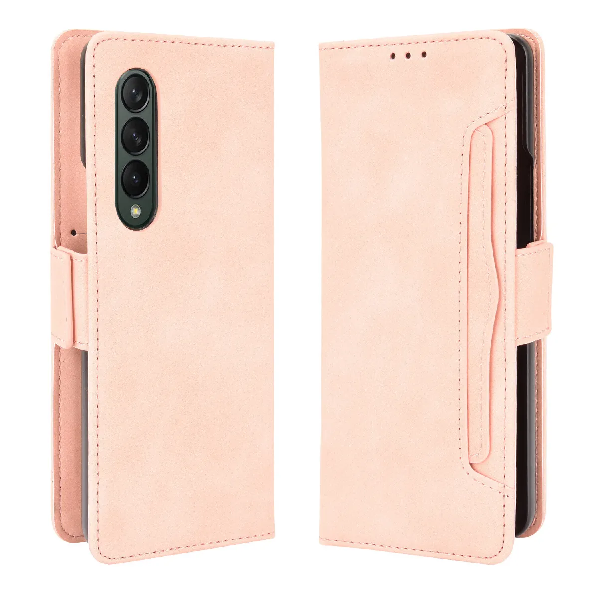 Générique Rose Coque Portefeuille Magnétique En Similicuir Samsung Galaxy Z Fold 4 5G
