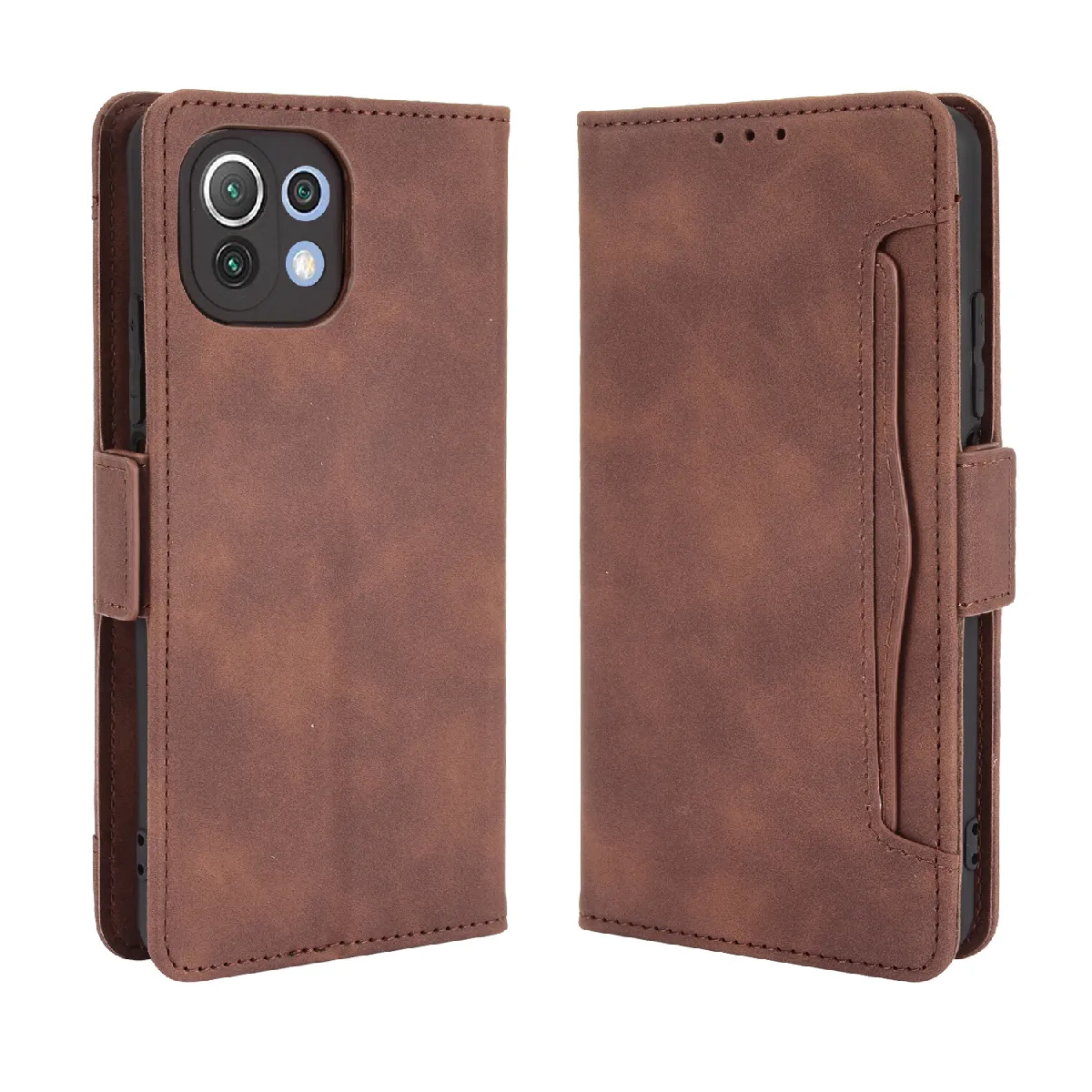 Générique Marron Étui Portefeuille Xiaomi 11 Lite 5G
