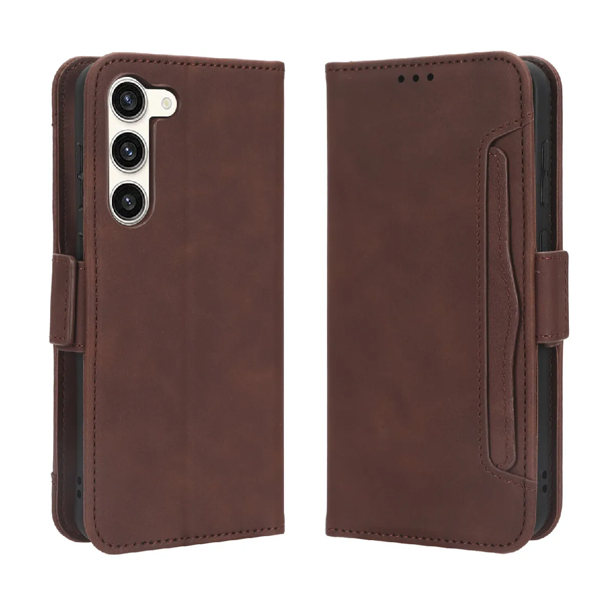 Générique Marron Étui Portefeuille En Similicuir À Fermeture Magnétique Samsung Galaxy S23 5G