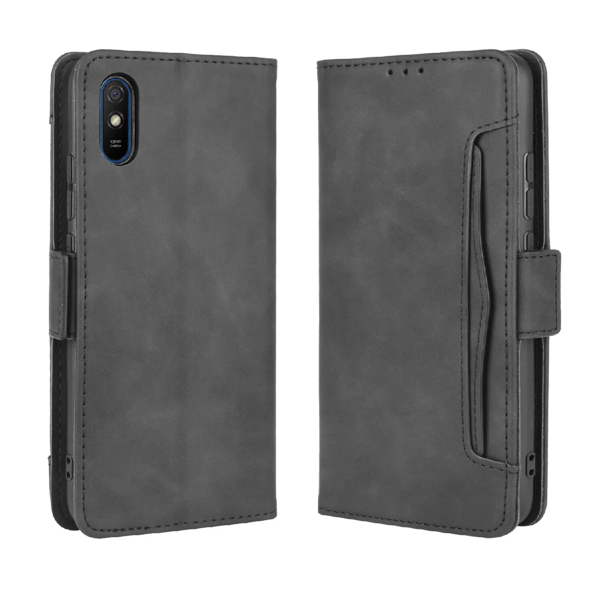 Générique Noir Étui Portefeuille En Similicuir Xiaomi Redmi 9A