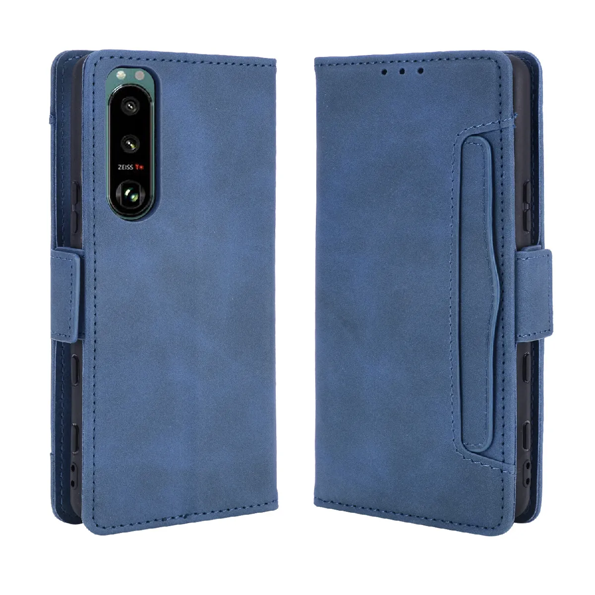 Générique Bleu Étui Portefeuille Sony Xperia 5 Iii