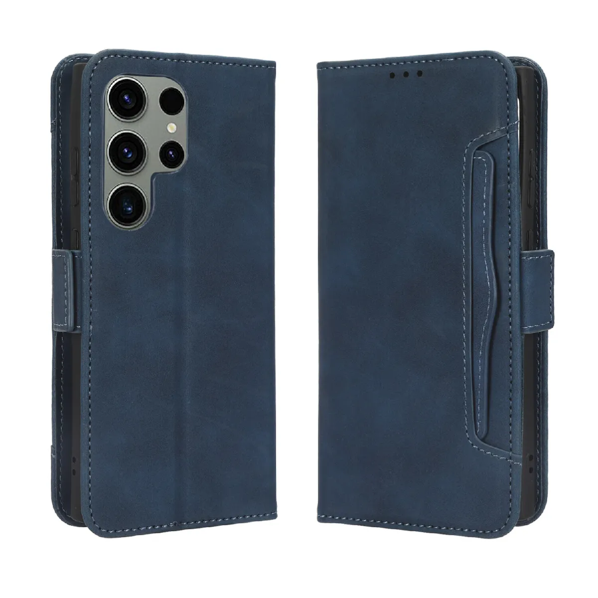 Générique Bleu Étui Portefeuille À Fermeture Magnétique Samsung Galaxy S23 Ultra 5G