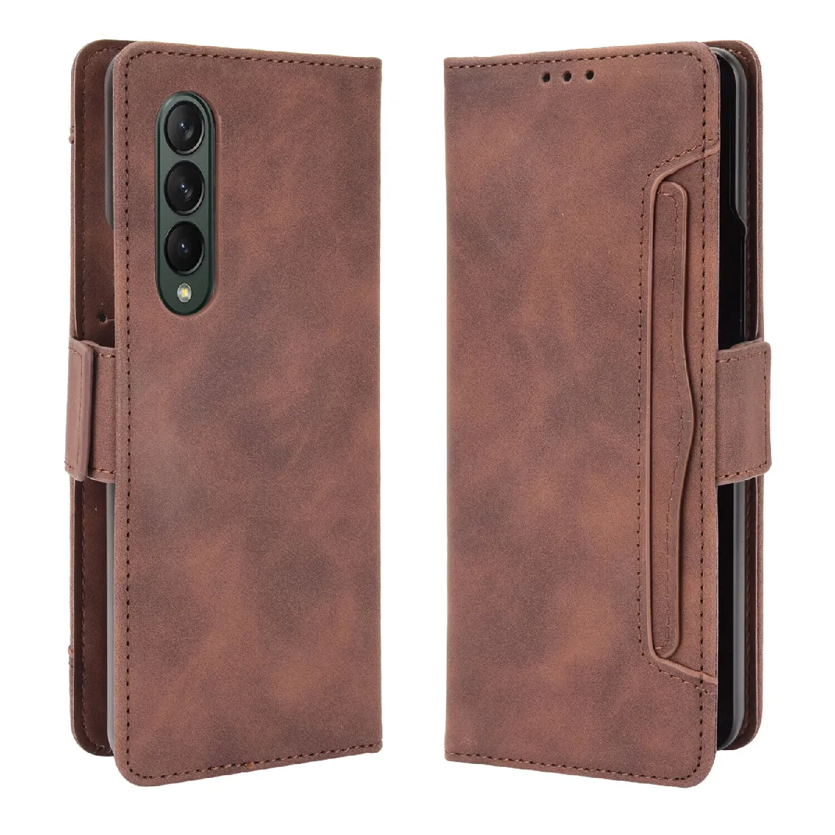 Générique Marron Étui Portefeuille Samsung Galaxy Z Fold 3 5G