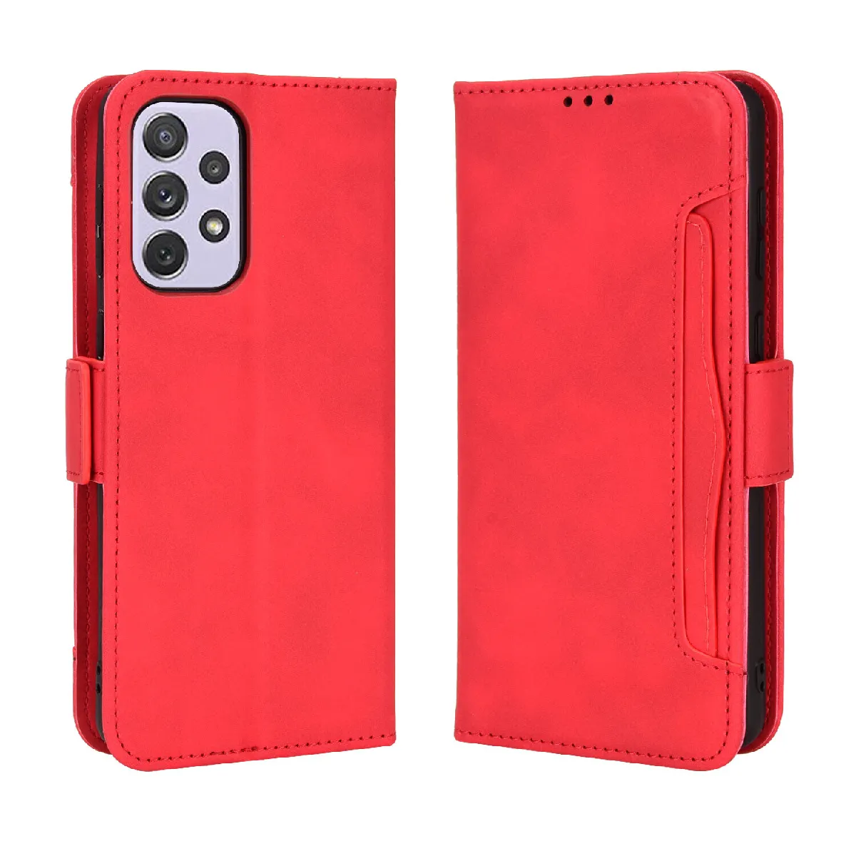 Générique Rouge Coque Portefeuille En Similicuir Samsung Galaxy A53 5G