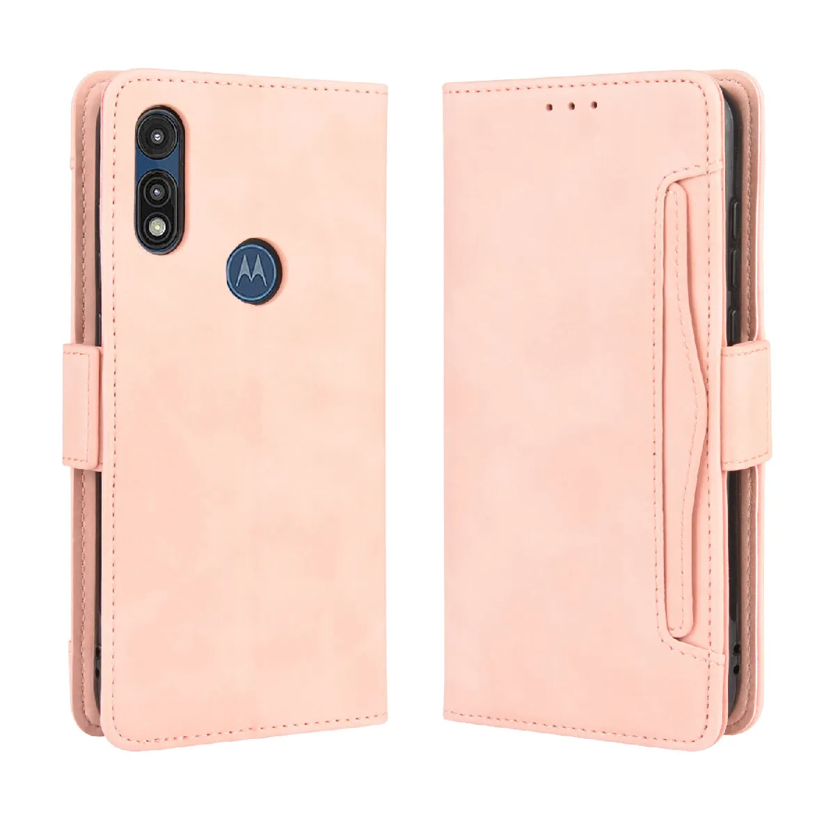 Générique Rose Étui Portefeuille En Similicuir À Fermeture Magnétique Motorola Moto E 2020
