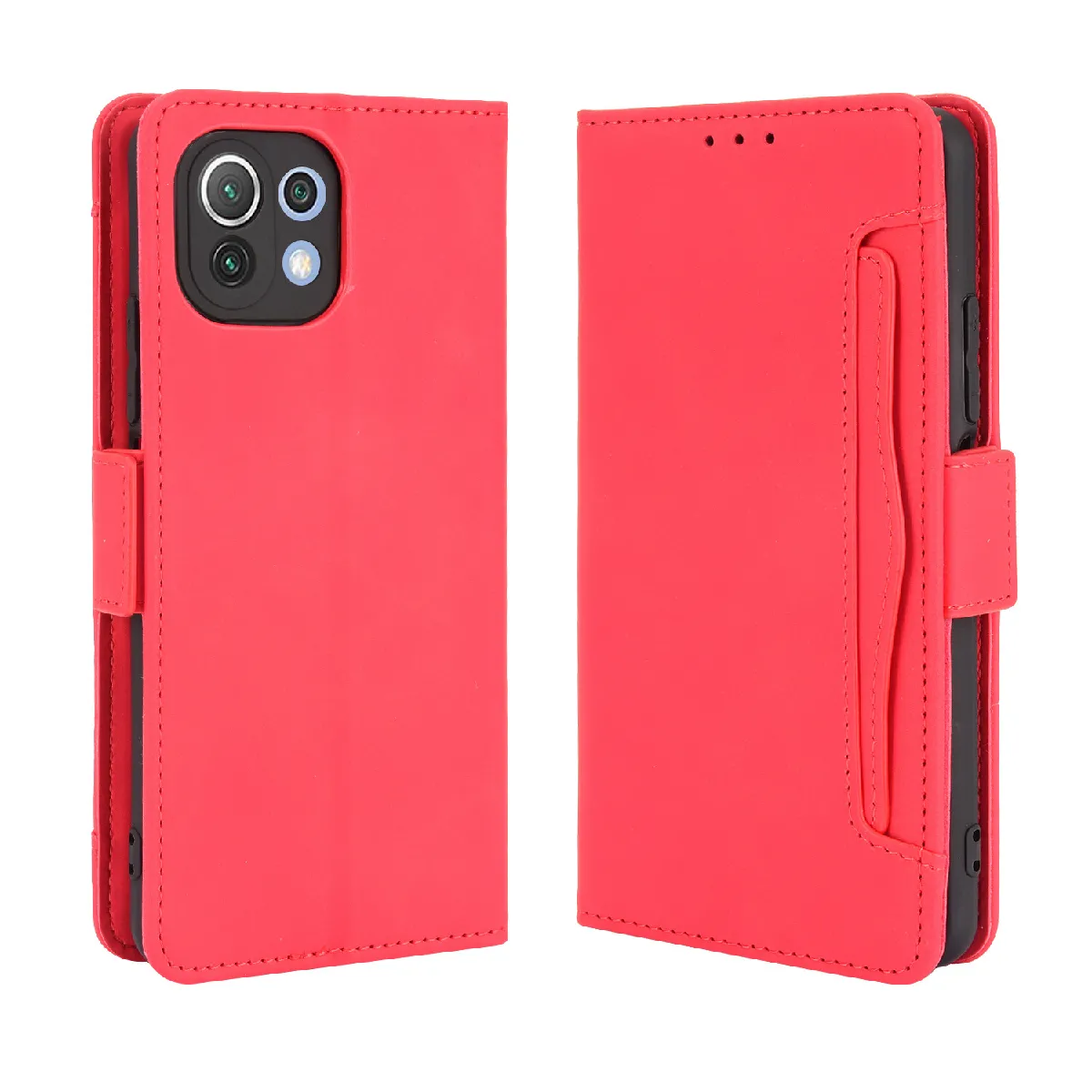 Générique Rouge Étui Portefeuille En Similicuir Xiaomi 11 Lite 5G