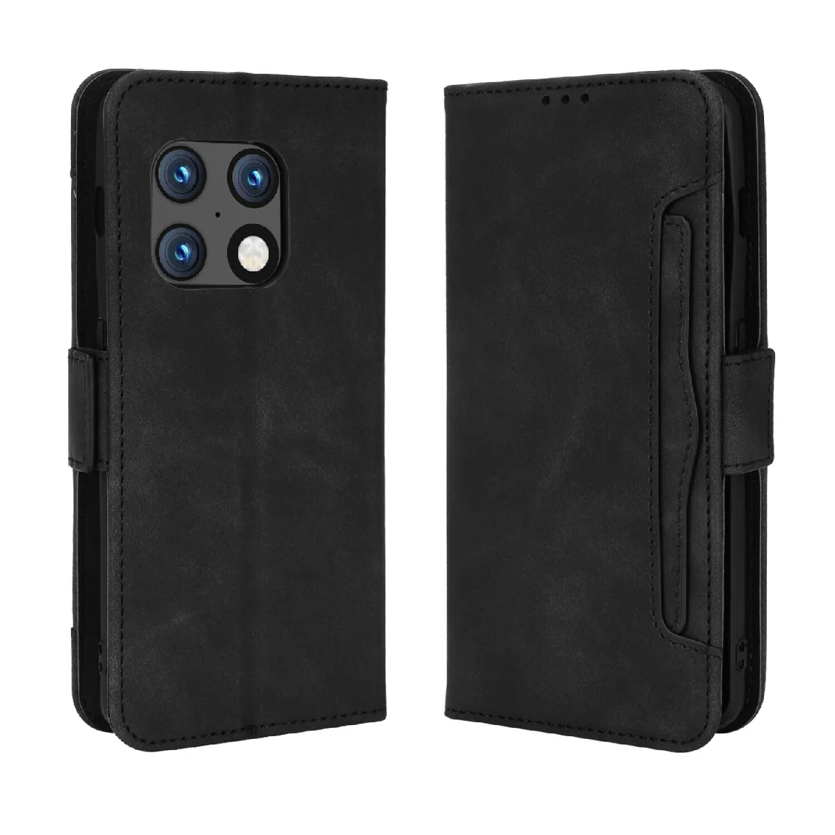 Générique Noir Étui Portefeuille En Cuir Oneplus 10 Pro 5G