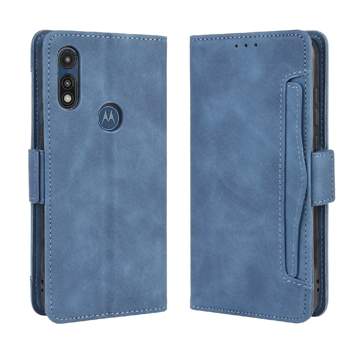 Générique Bleu Étui Portefeuille En Similicuir À Fermeture Magnétique Motorola Moto E 2020