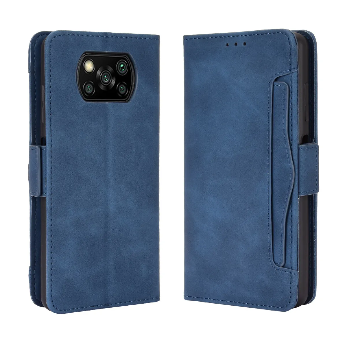 Générique Bleu Étui Portefeuille Xiaomi Poco X3 Nfc