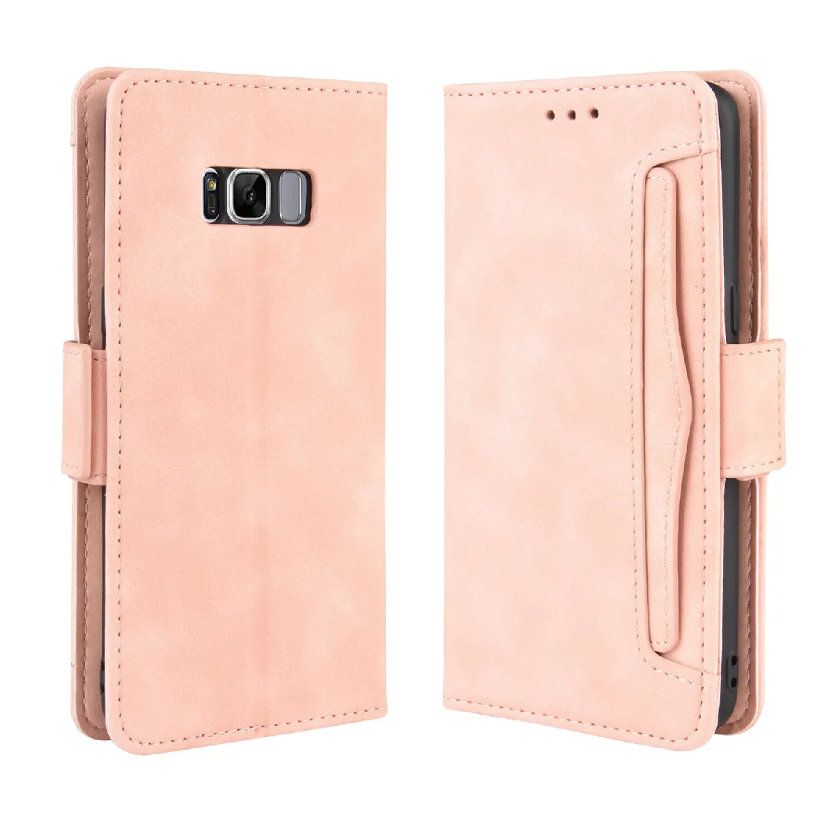 Générique Rose Étui Portefeuille Porte-Cartes À Fermeture Magnétique Samsung Galaxy S8 Plus