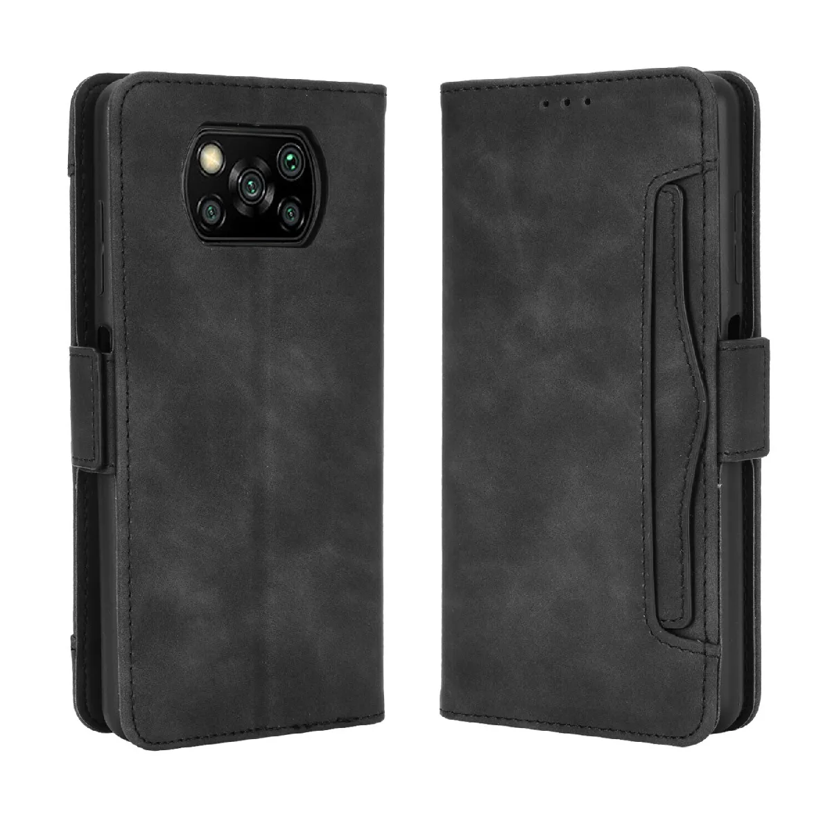 Générique Noir Étui Portefeuille Xiaomi Poco X3 Nfc