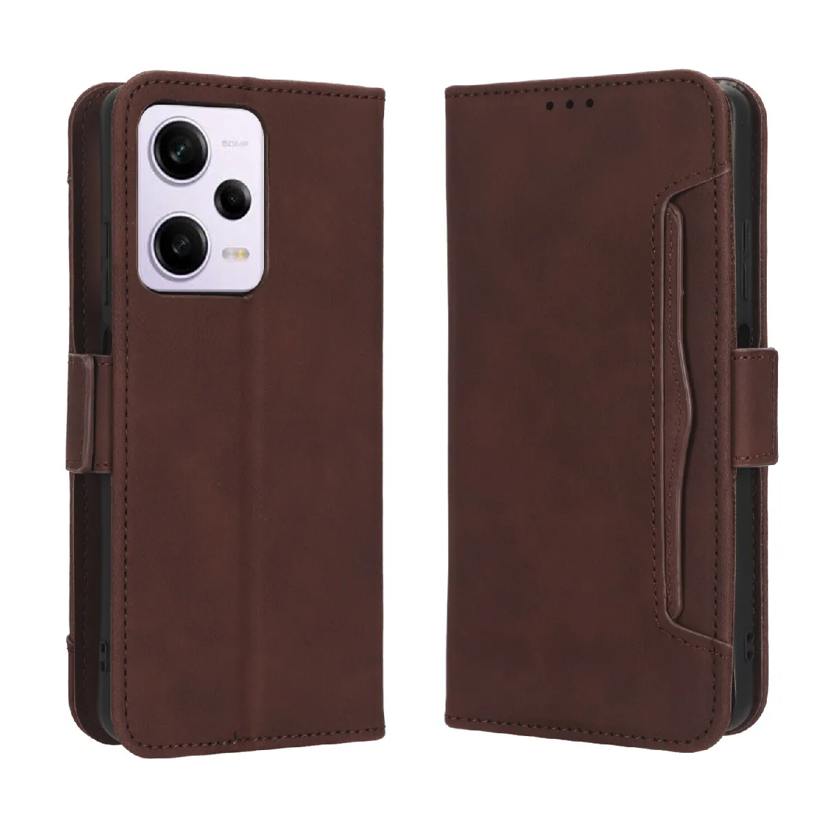 Générique Marron Coque Portefeuille En Similicuir Xiaomi Redmi Note 12 Pro 5G