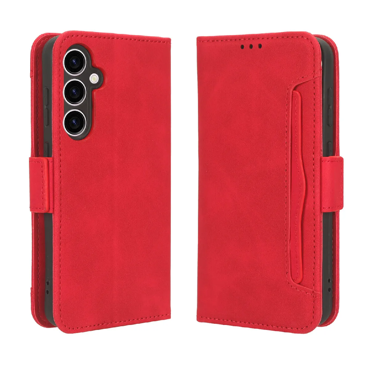 Générique Rouge Étui Portefeuille À Fermeture Magnétique Samsung Galaxy S23 Fe 5G