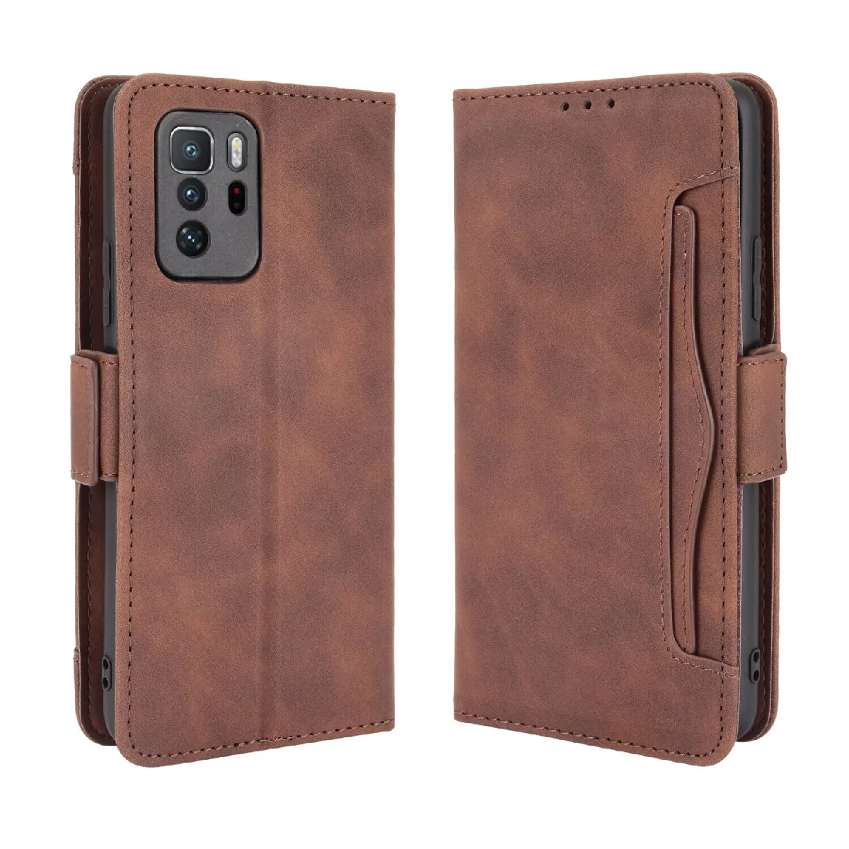 Générique Marron Étui Portefeuille Xiaomi Poco X3 Gt