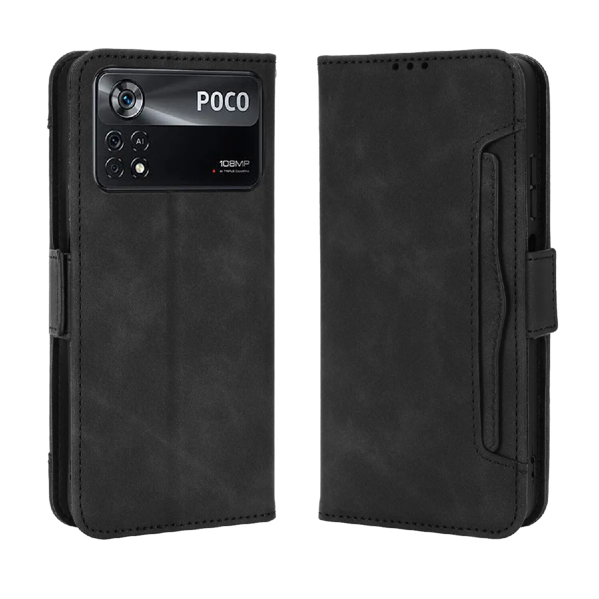 Générique Noir Étui Portefeuille En Similicuir Xiaomi Poco X4 Pro 5G