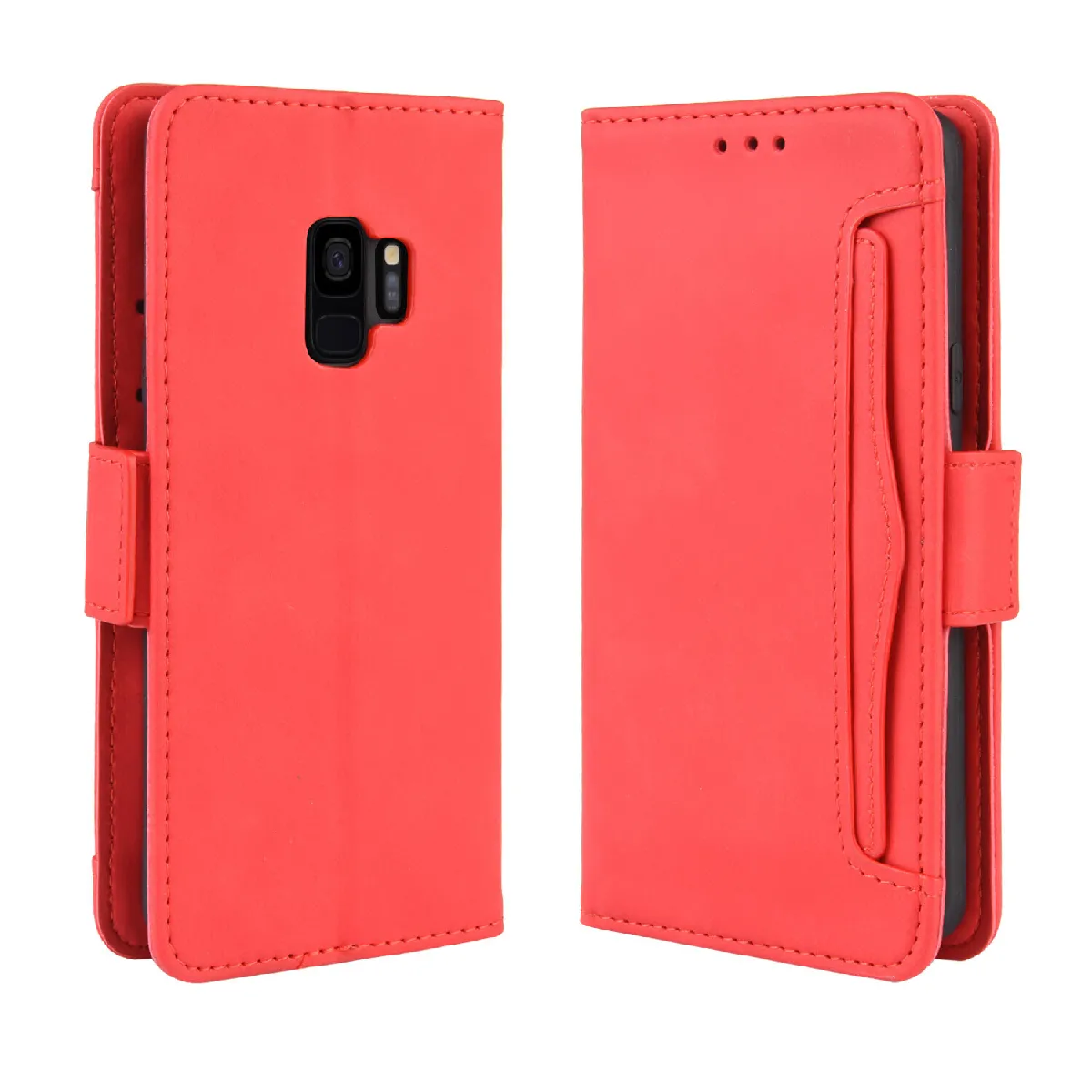 Générique Rouge Étui Portefeuille En Similicuir Samsung Galaxy S9 Plus