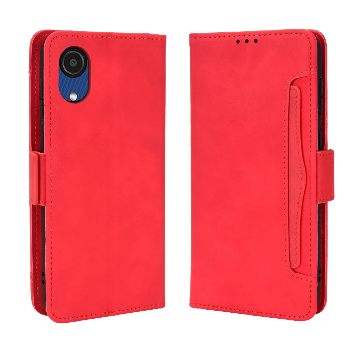 Générique Rouge Étui Portefeuille Samsung Galaxy A03 Core