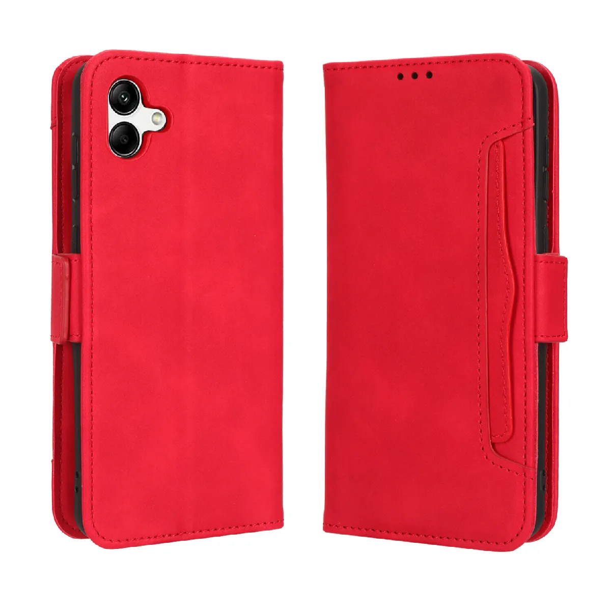 Générique Rouge Coque Portefeuille En Similicuir À Fermeture Magnétique Samsung Galaxy A04