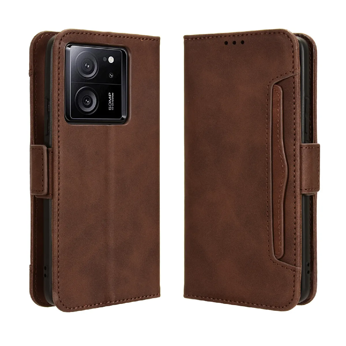 Générique Marron Étui Portefeuille Xiaomi 13T / 13T Pro 5G