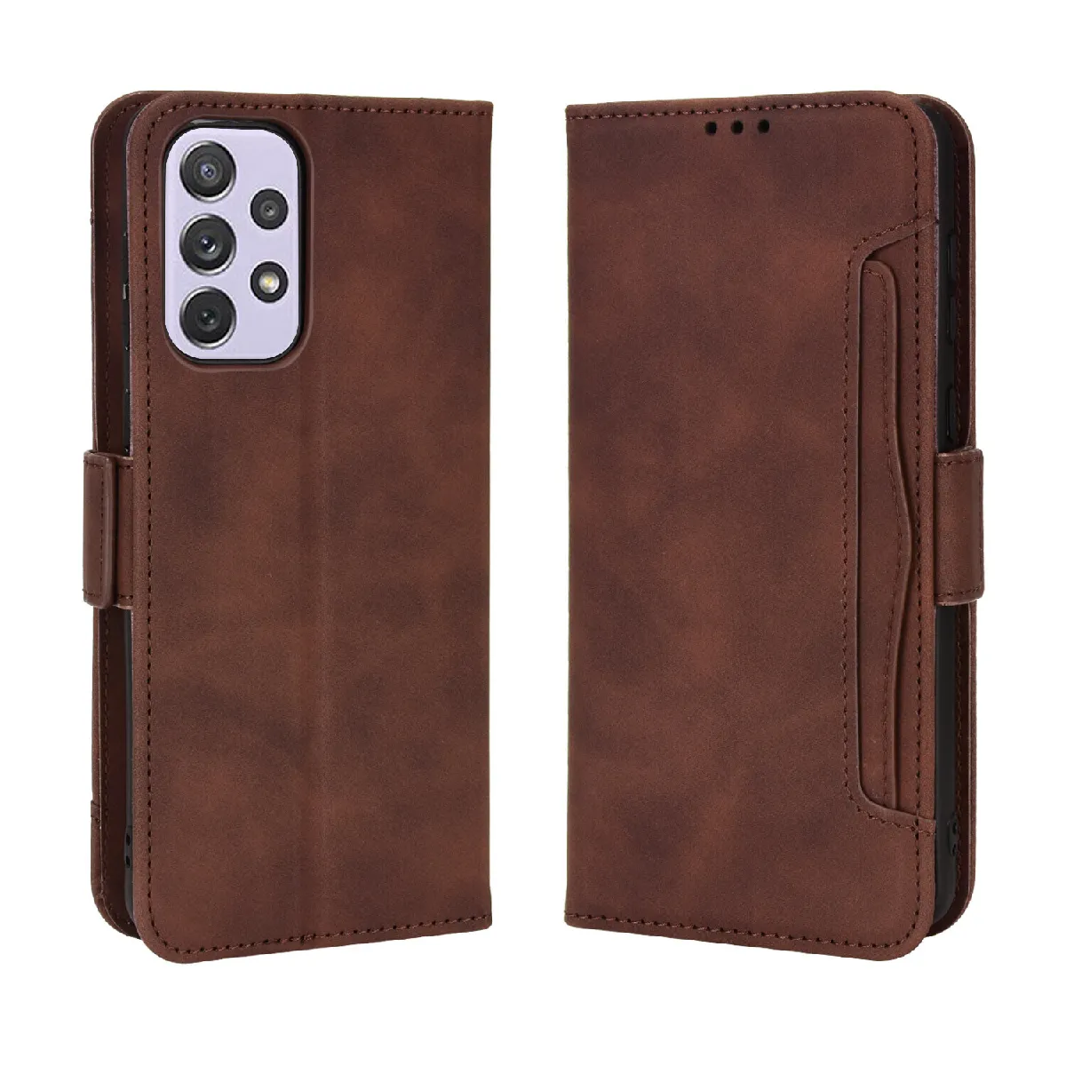 Générique Marron Étui Portefeuille À Fermeture Magnétique Samsung Galaxy A53 5G