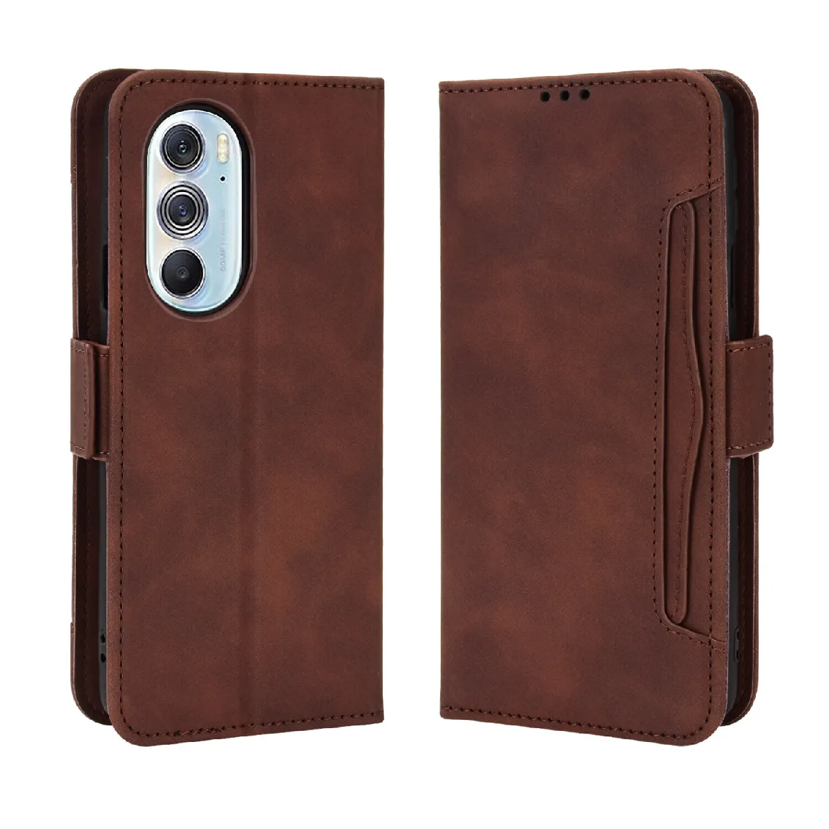 Générique Marron Étui Portefeuille Porte-Cartes Motorola Edge Plus 2022
