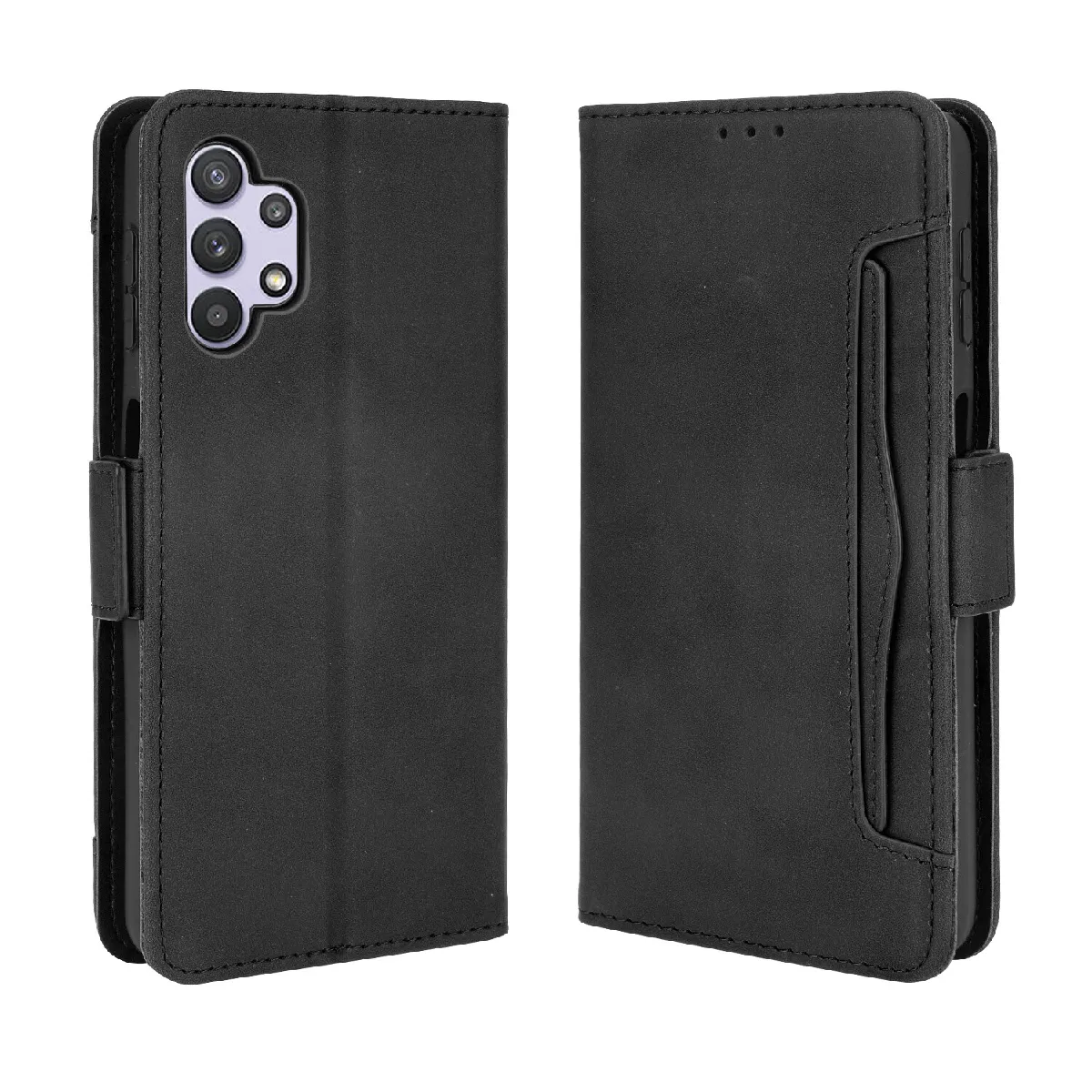 Générique Noir Étui Portefeuille À Fermeture Magnétique Samsung Galaxy A32 5G